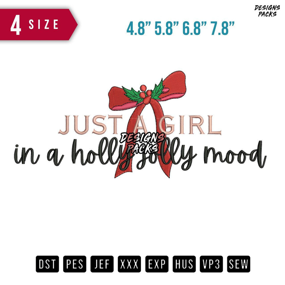 Just A girl Embroidery Design