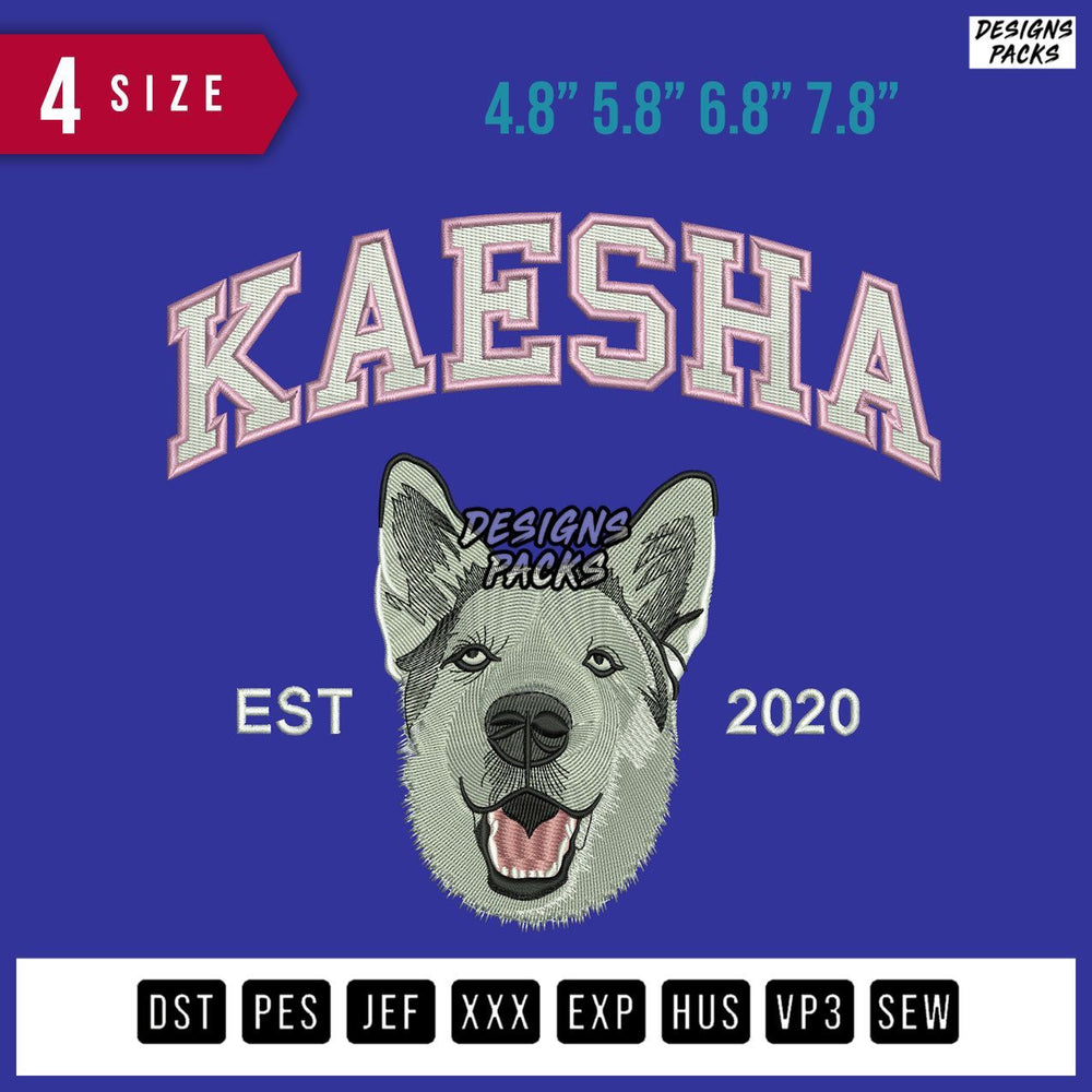 Kaesha Dog Embroidery Design