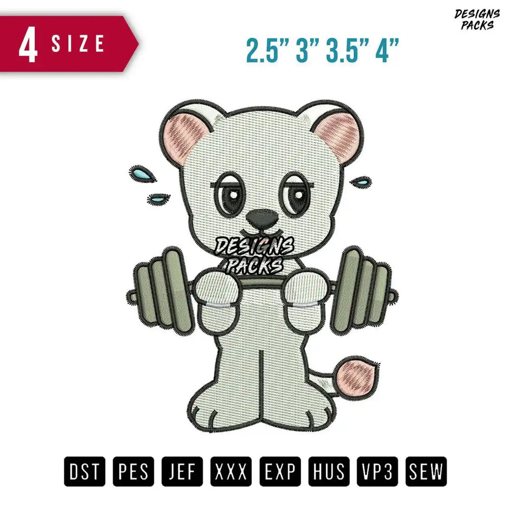 Kakao Dumbell Embroidery Design
