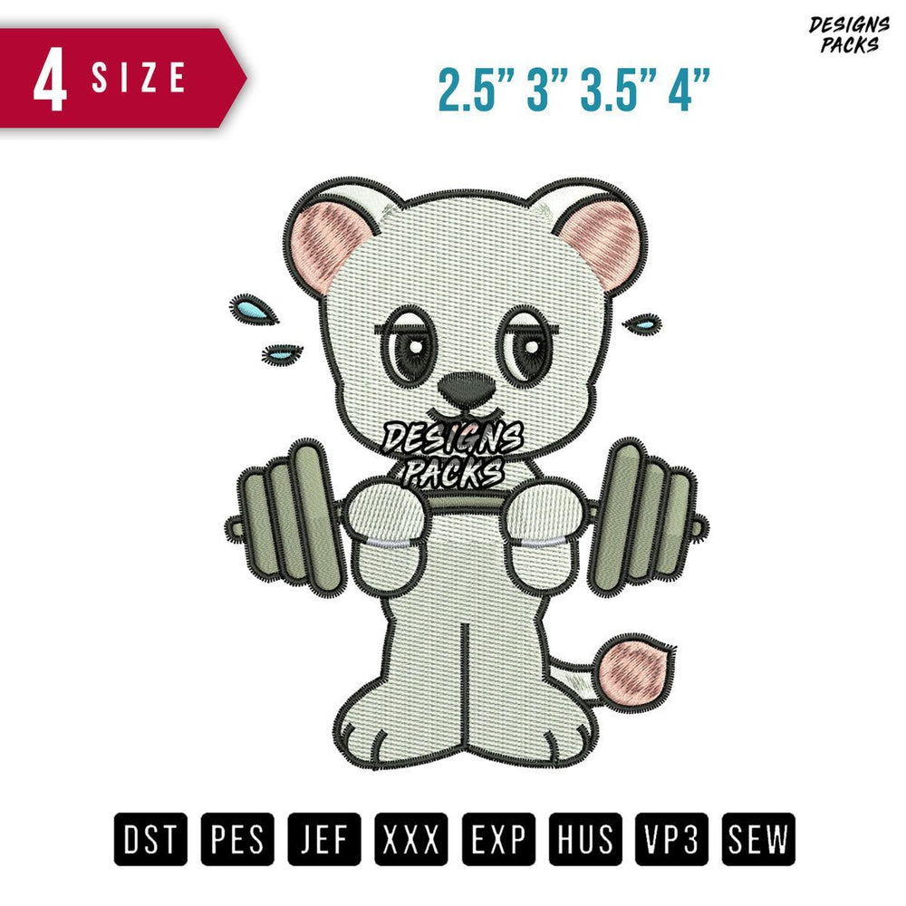 Kakao Dumbell Embroidery Design