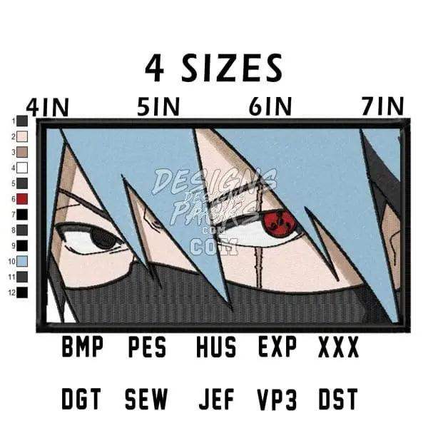 Anime character embroidery design with 4 sizes and multiple file formats for instant download