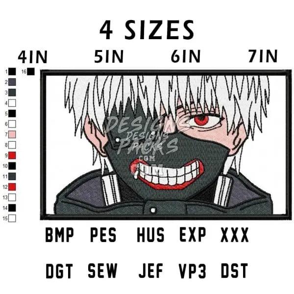 Ken Kaneki Anime Embroidery Design designspacks