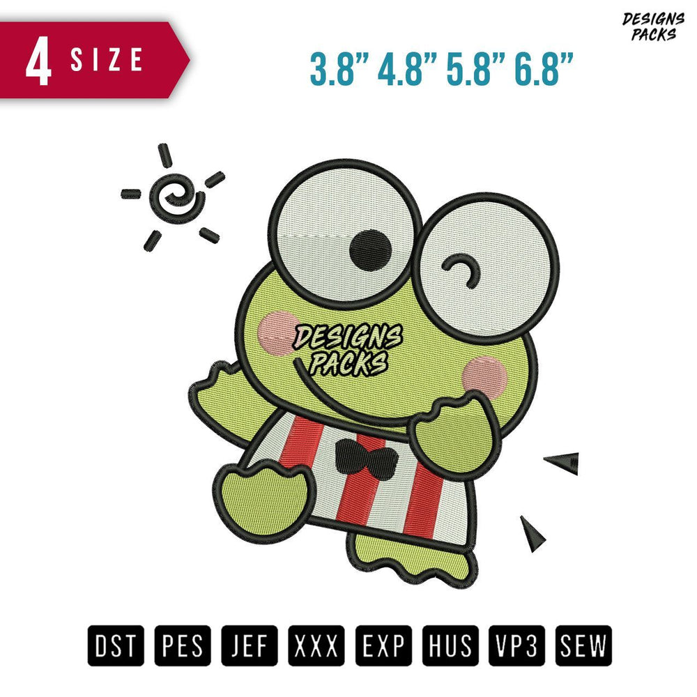 Keroppi B Embroidery Design