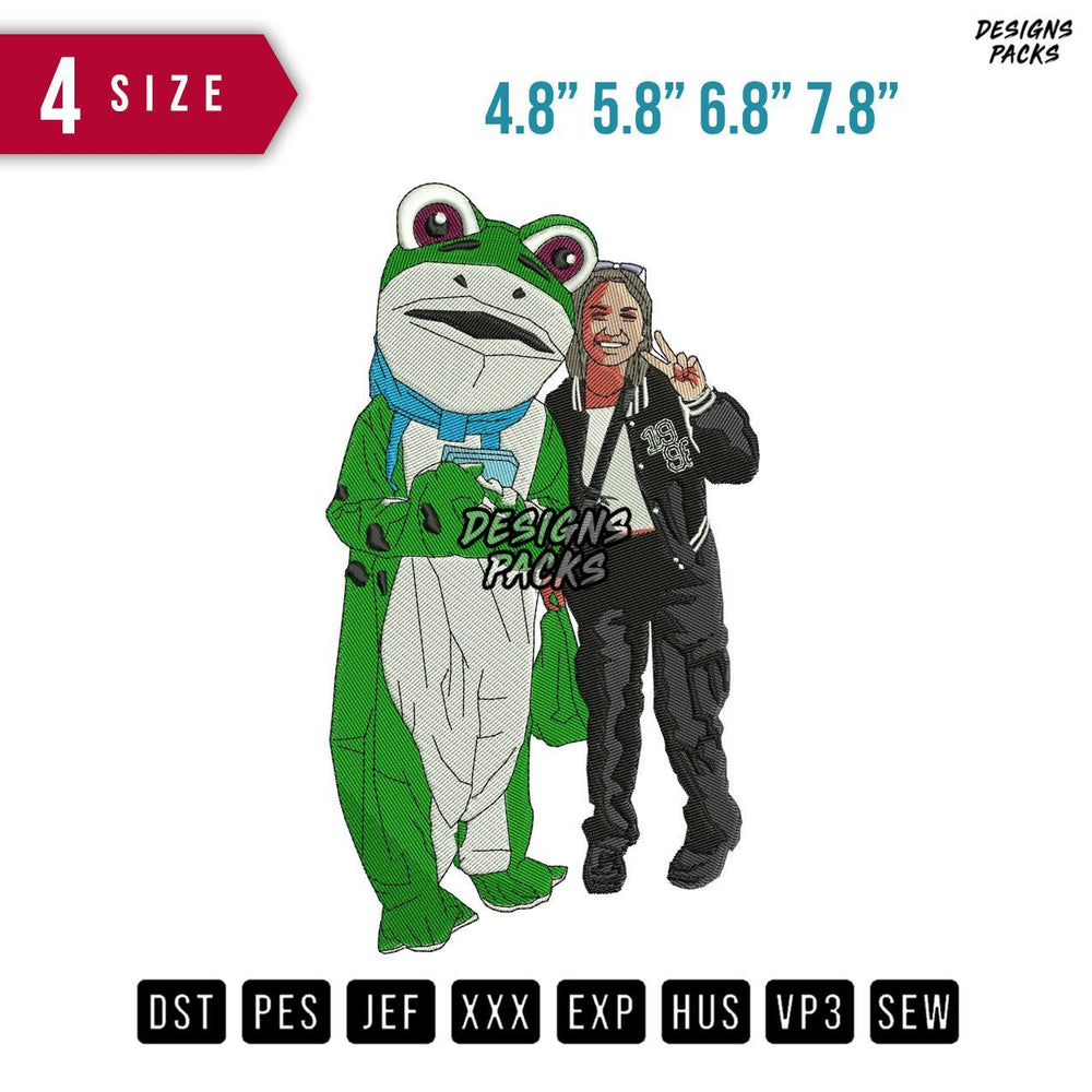 Keroppi Dolland Girl Embroidery Design