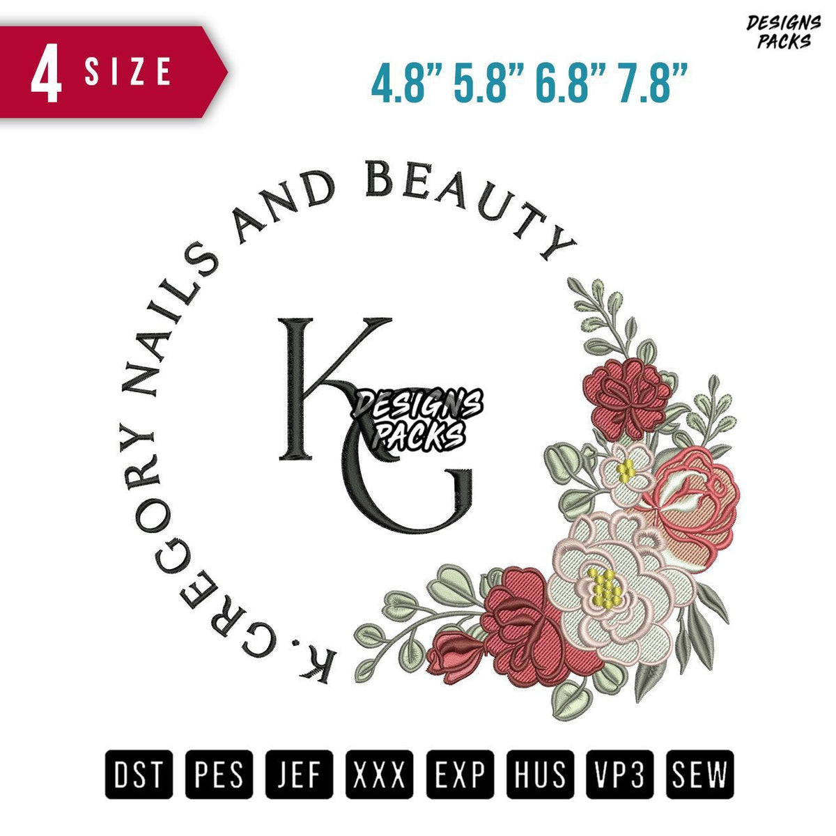 Kg Nails Embroidery Design