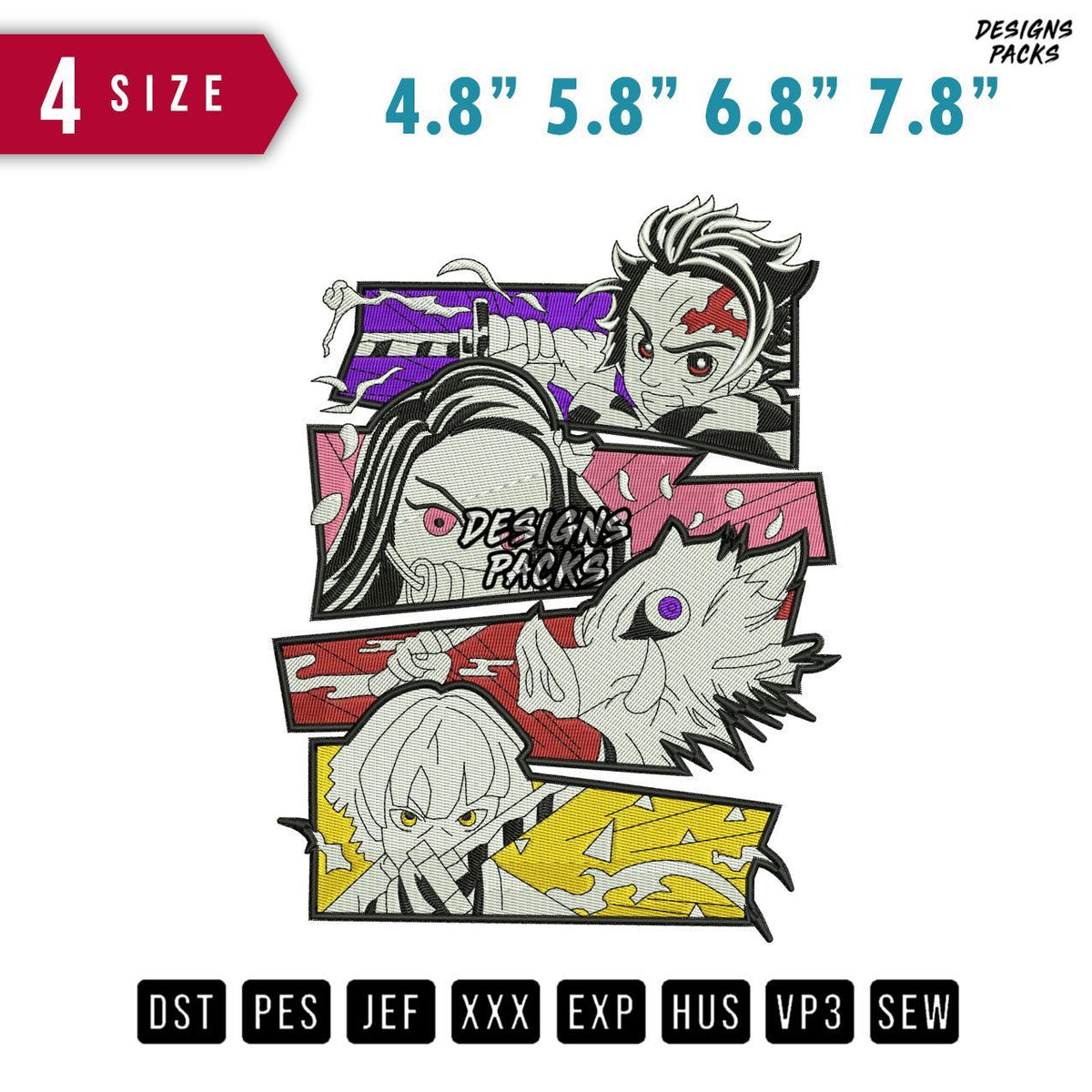 Kimetsu Aestetic Embroidery Design