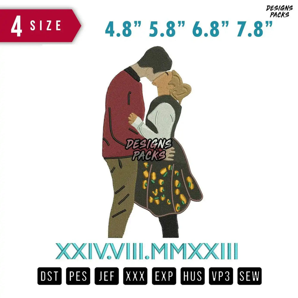 Kissing XXIV Embroidery Design