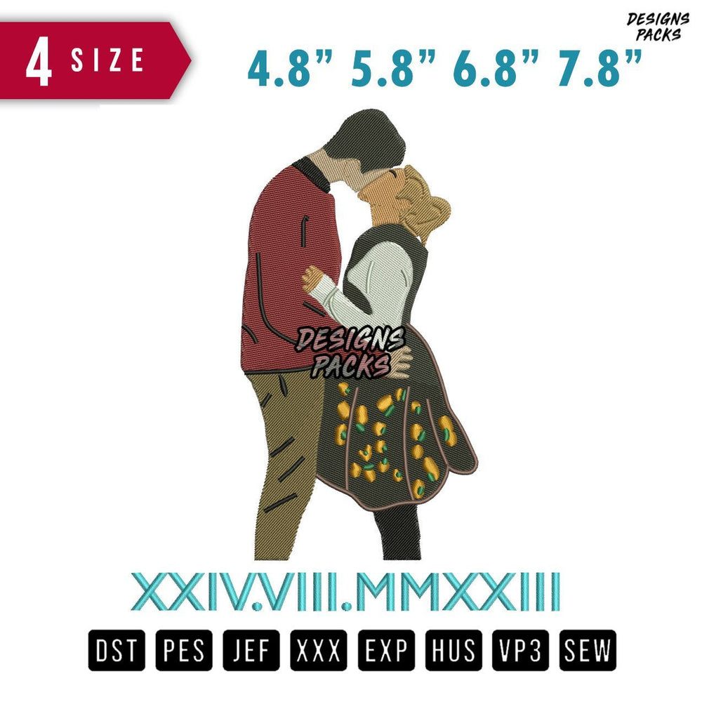 Kissing XXIV Embroidery Design
