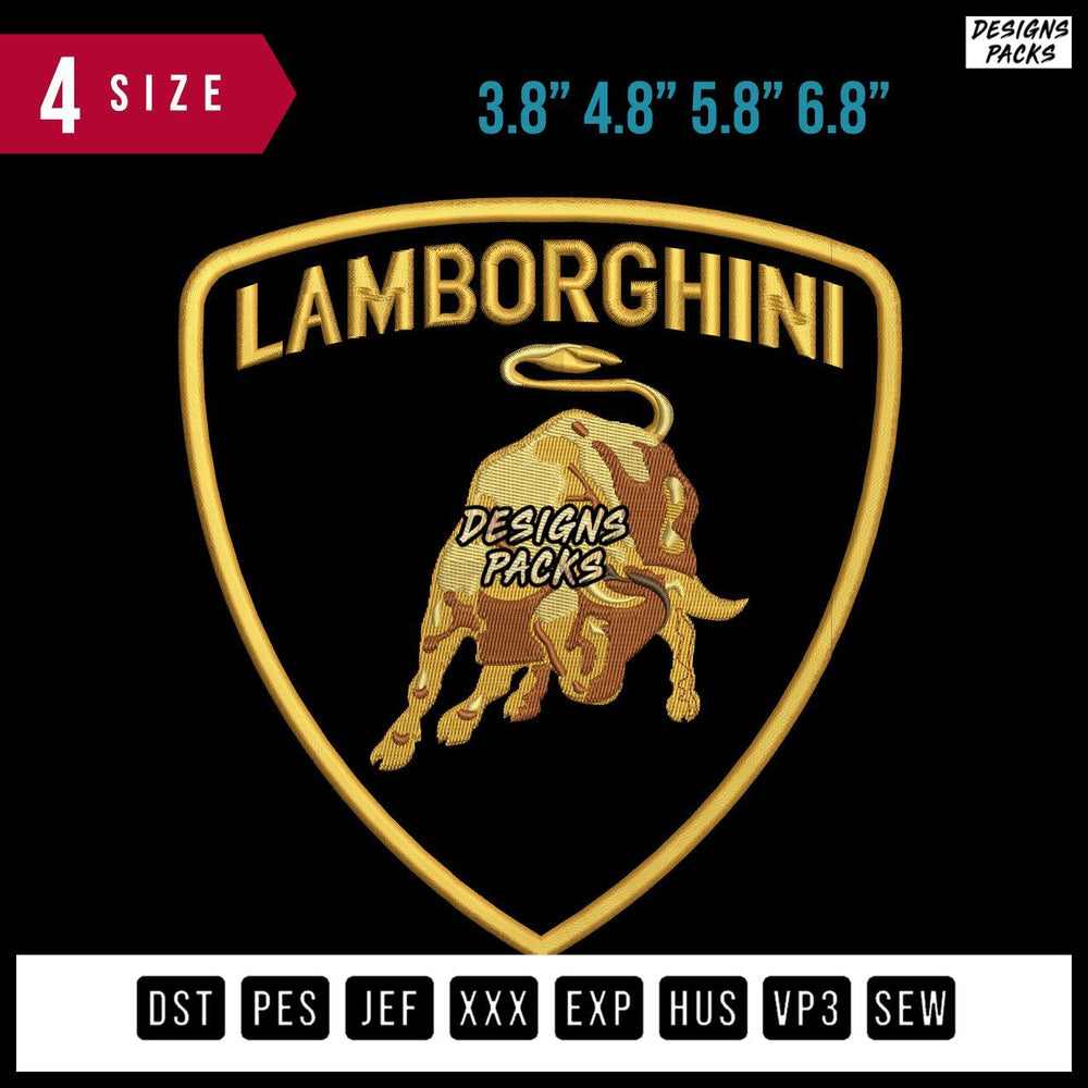 Lamborghini Logos Embroidery Design