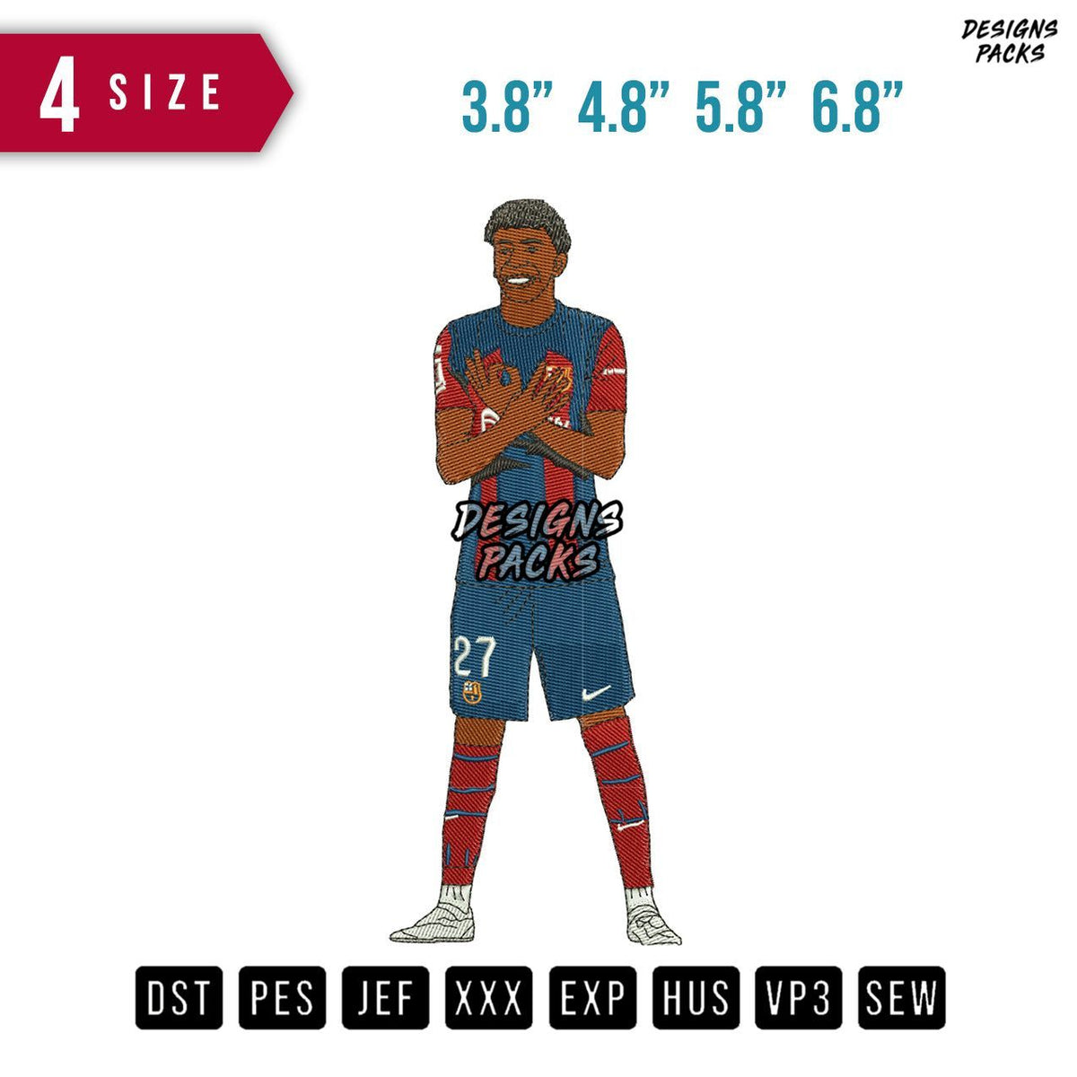 Lamine Yamal Stand Embroidery Design