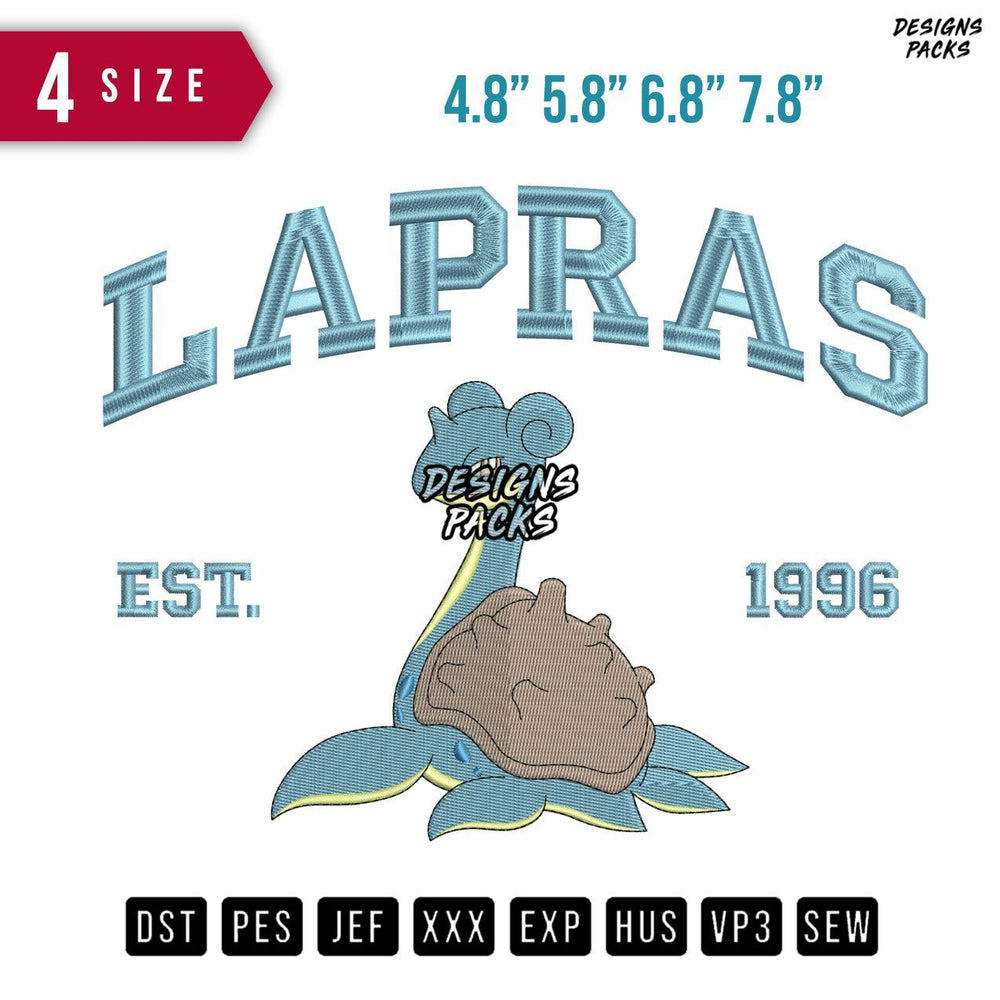 Lapras Est Embroidery Design