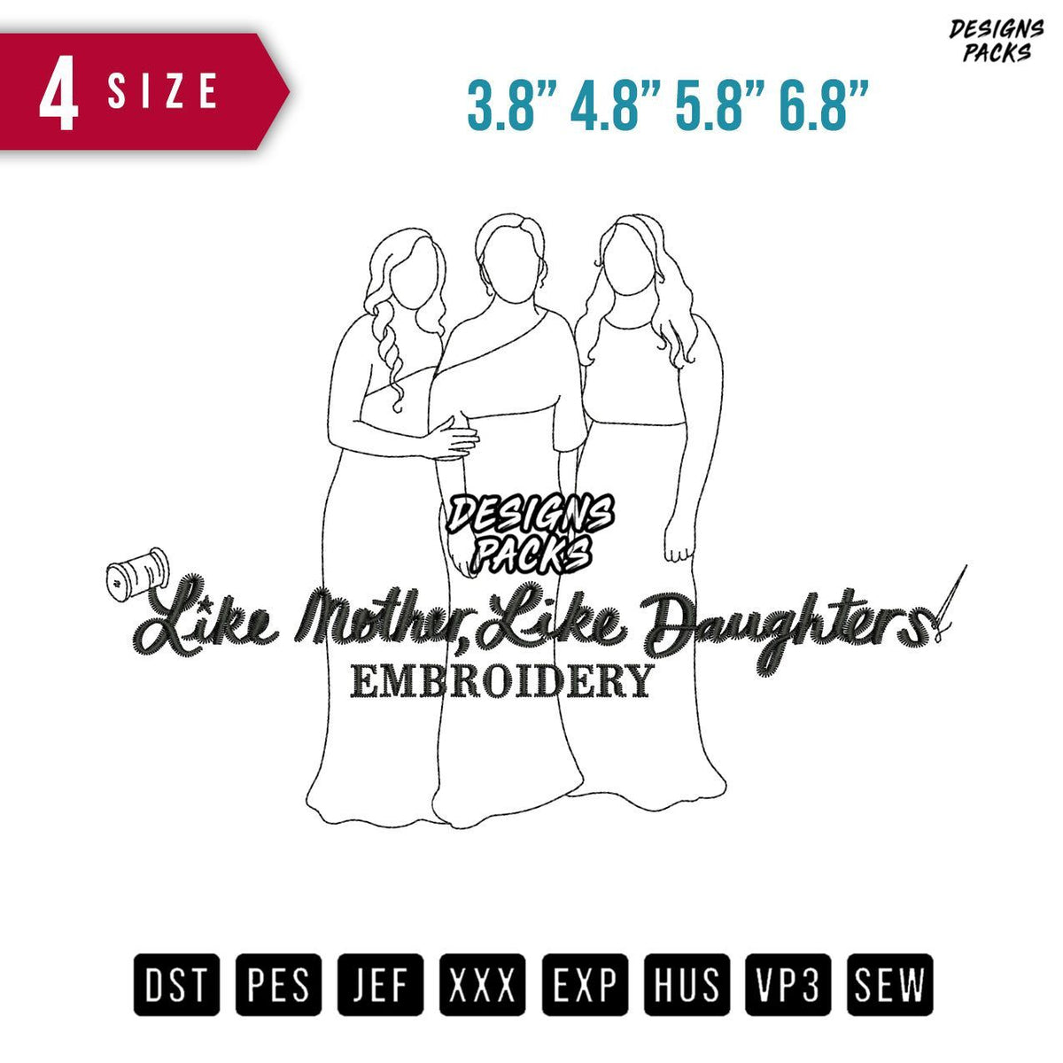 Like Mother Embroidery B Embroidery Design