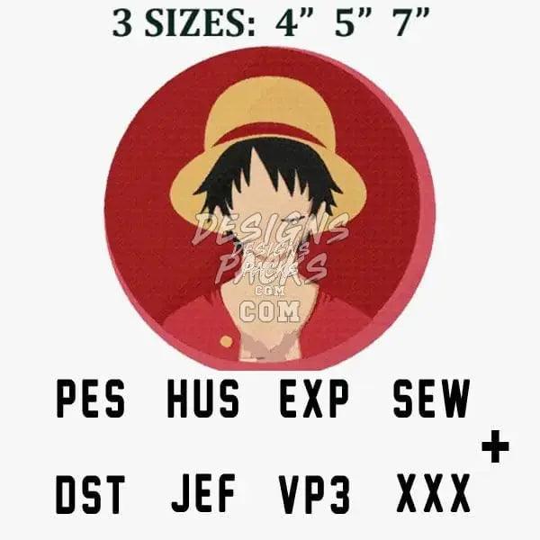 Logo Style Anime Luffy One Piece Embroidery Design designspacks