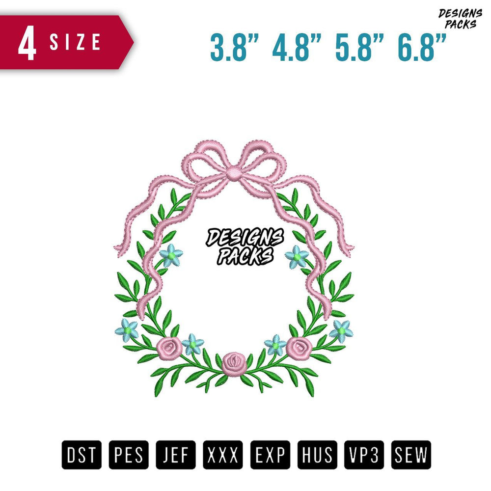 Long Ribbon Flower Embroidery Design