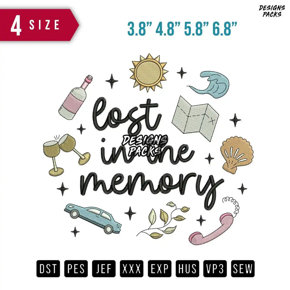 Lost In The Memory Embroidery Design