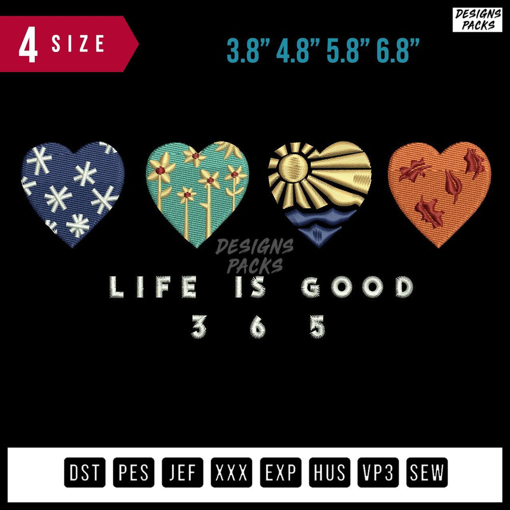 Love Life Is Good Embroidery Design
