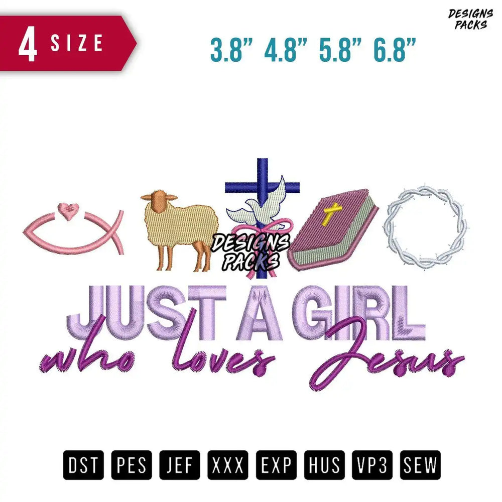 Loves Jesus Embroidery Design