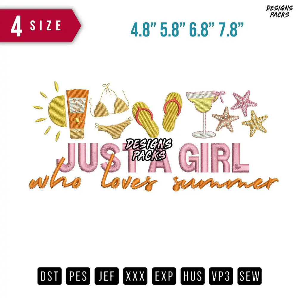 Loves Summer Embroidery Design