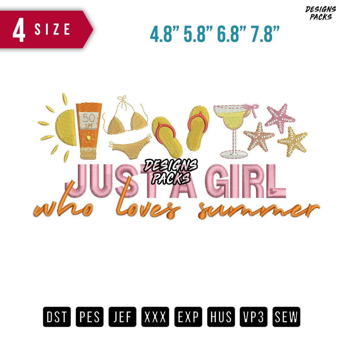 Loves Summer Embroidery Design