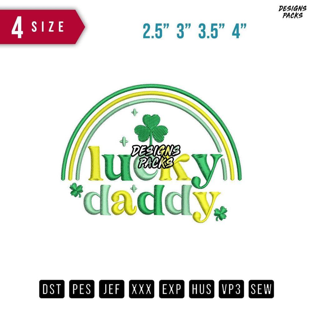 Lucky Daddy Embroidery Design