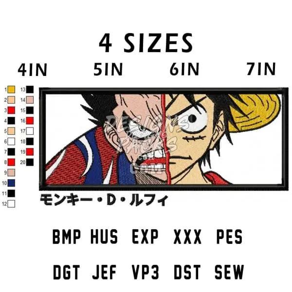 Luffy One Piece Anime Embroidery Design designspacks