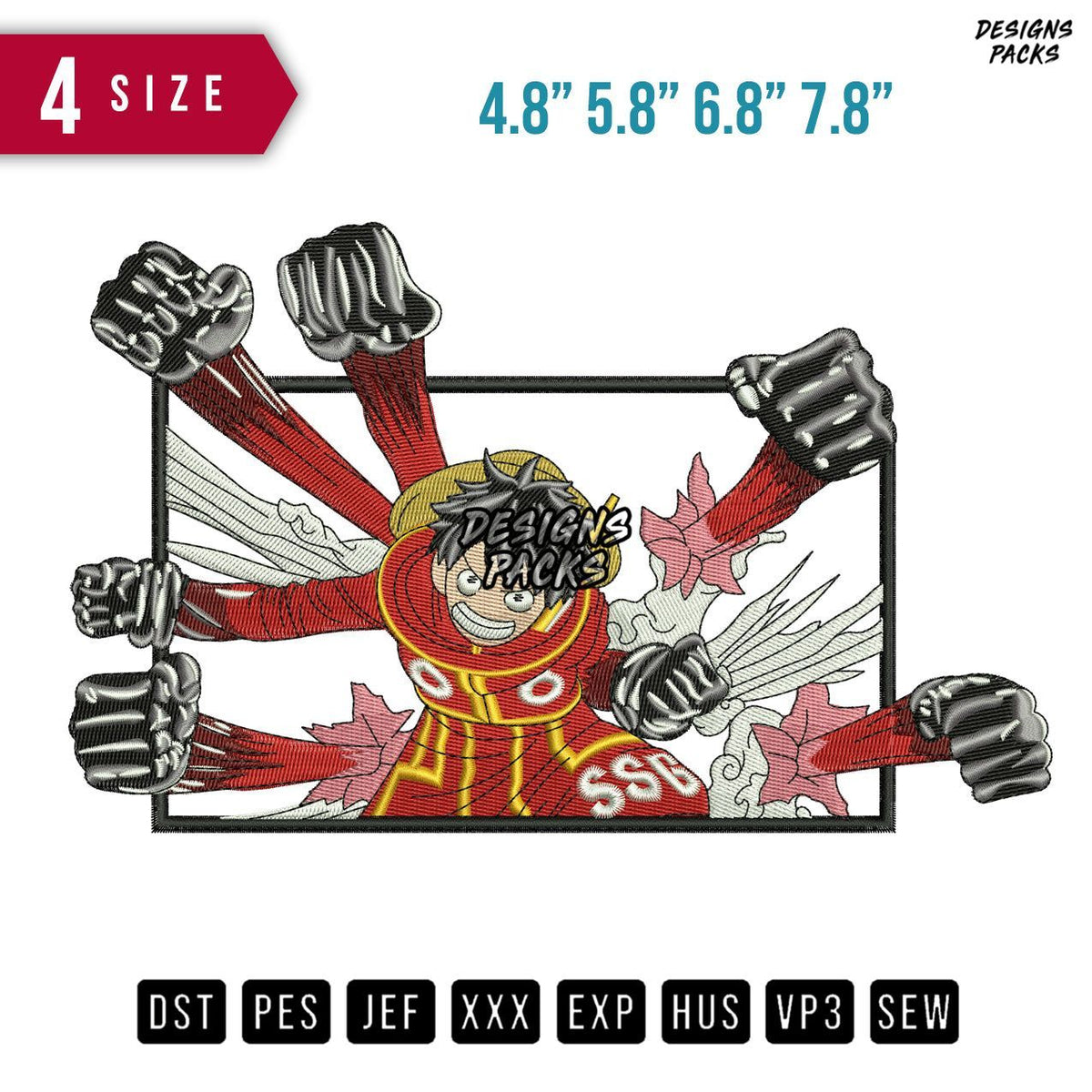 Luffy Gutlinggun Embroidery Design