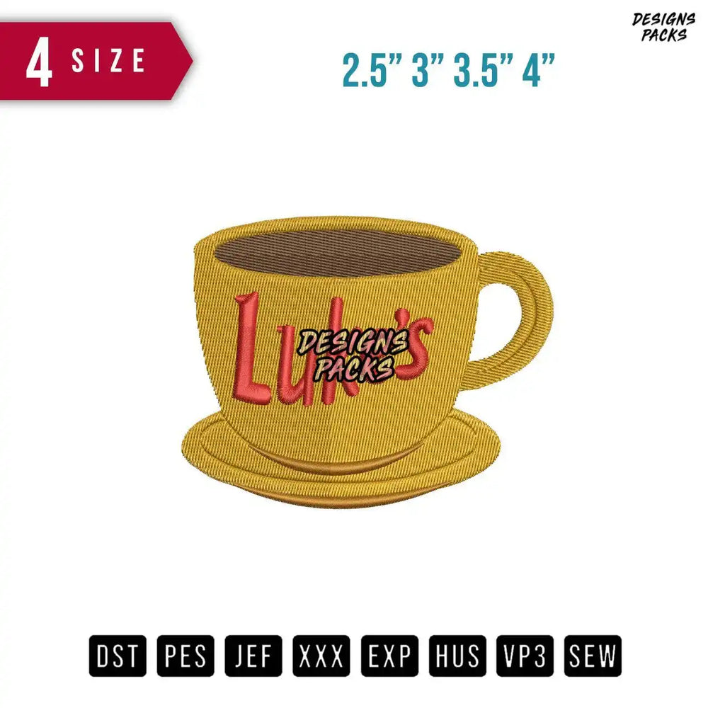 Lukes Coffe Embroidery Design