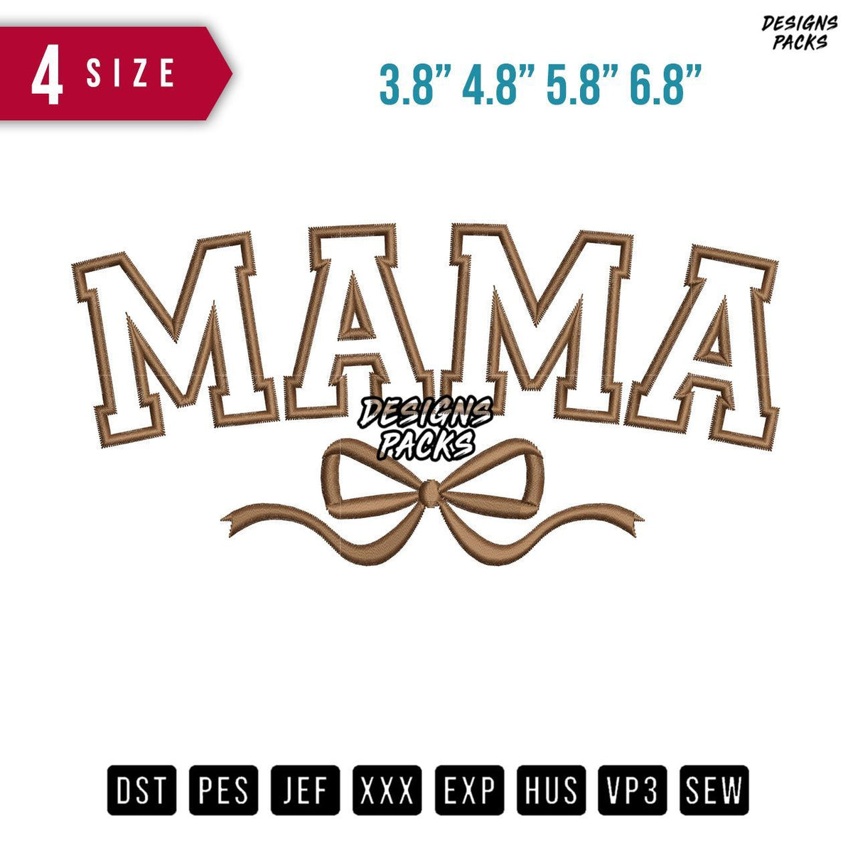 MAMA Embroidery Design