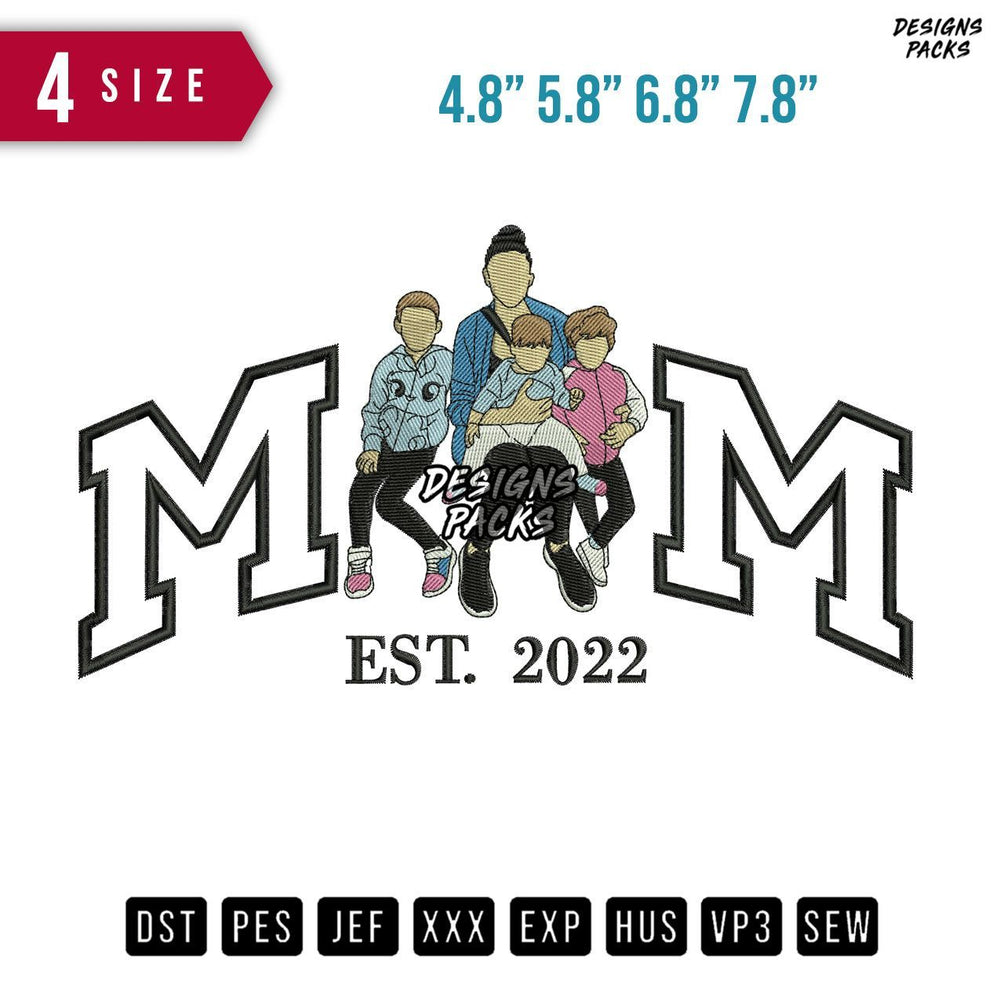 MM4 Families Embroidery Design
