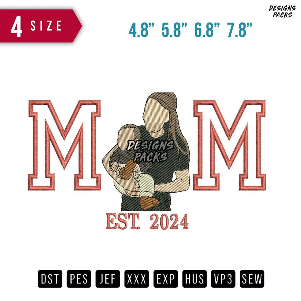 MM carry baby B Embroidery Design