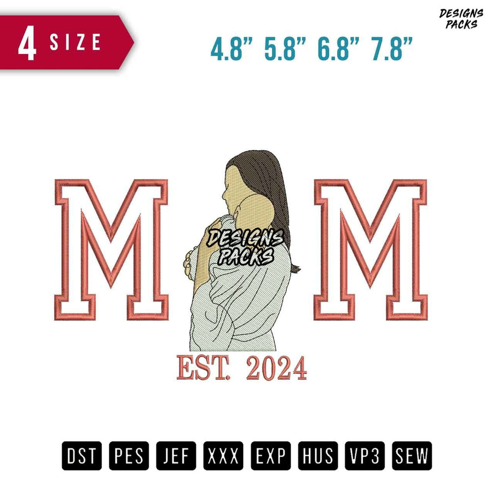 MM huge baby D Embroidery Design