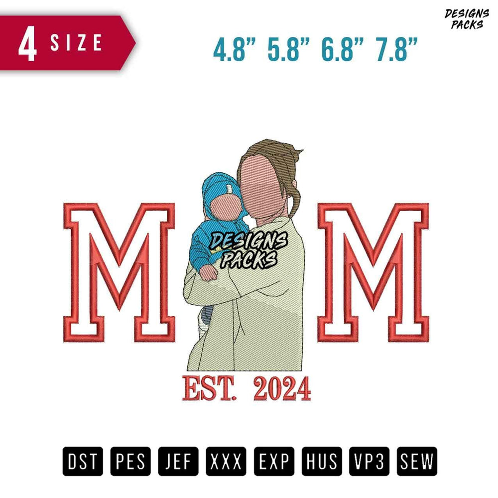 MM Mother Carry Embroidery Design