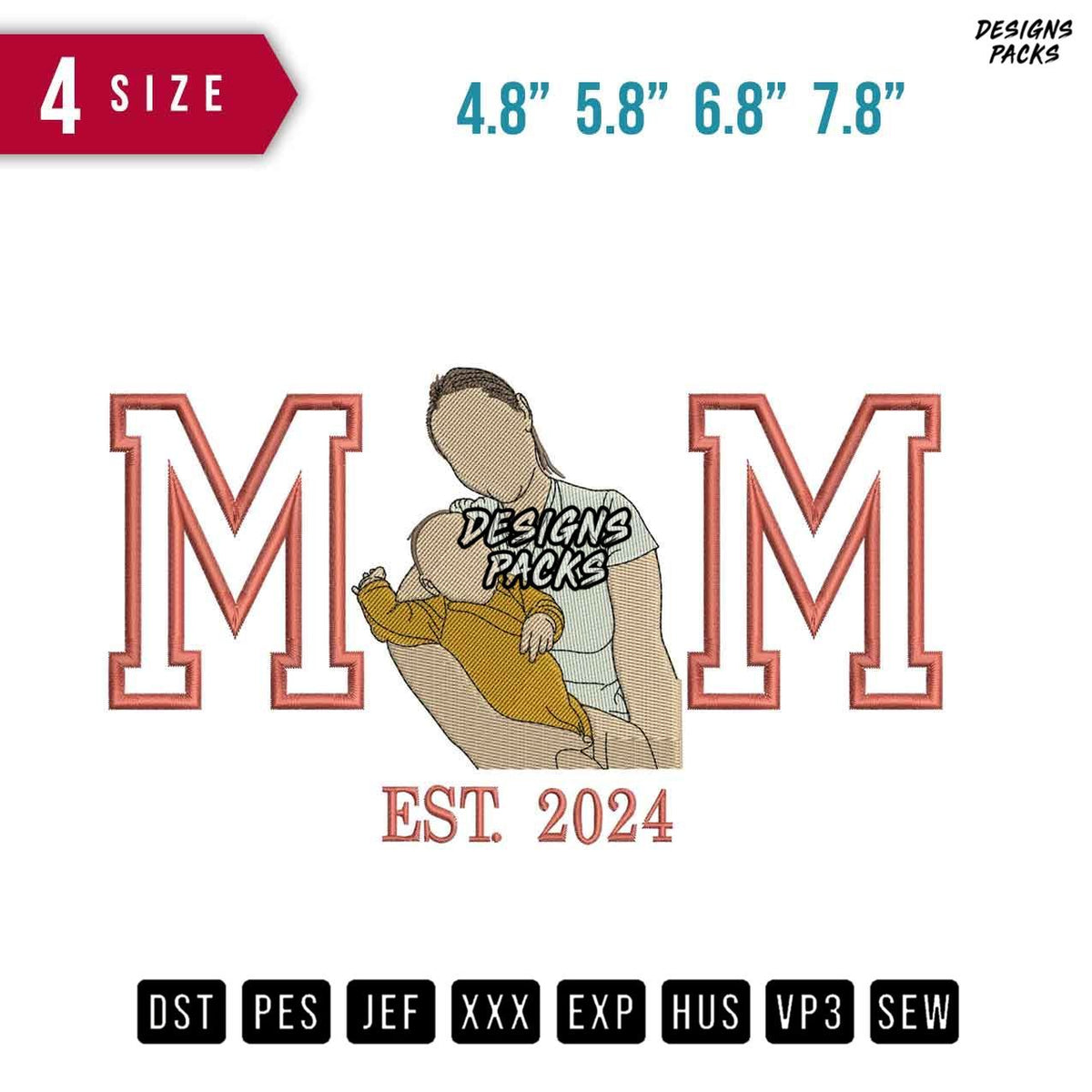 MM and Baby Yellow Embroidery Design