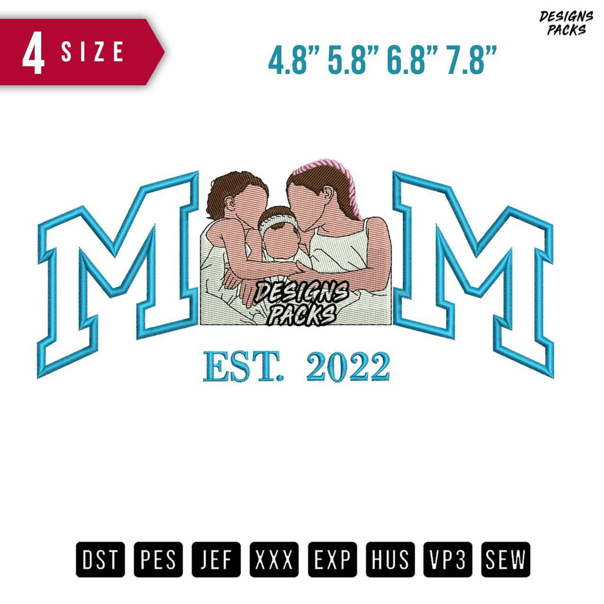 MOM Kiskis Embroidery Design