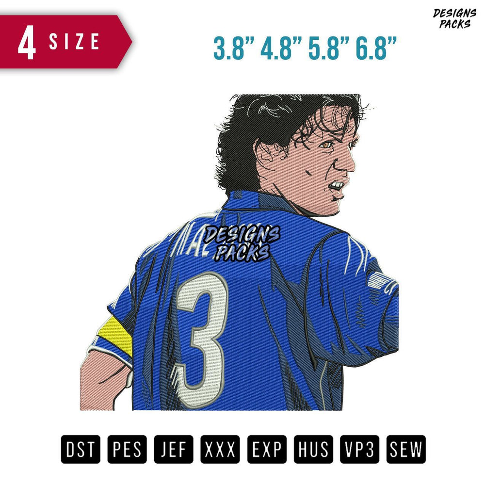 Maldini Blue Embroidery Design