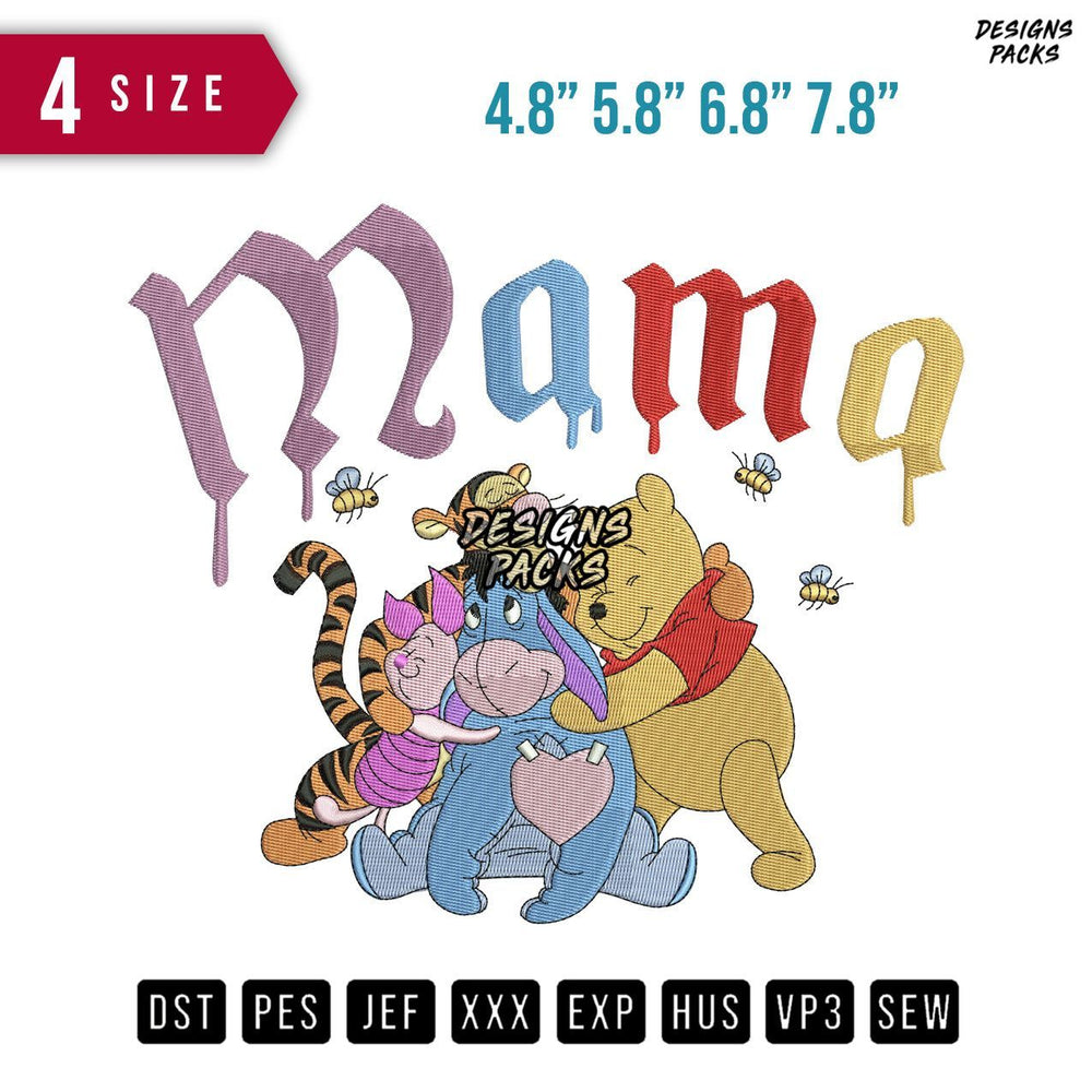 Mama Disneyland Embroidery Design
