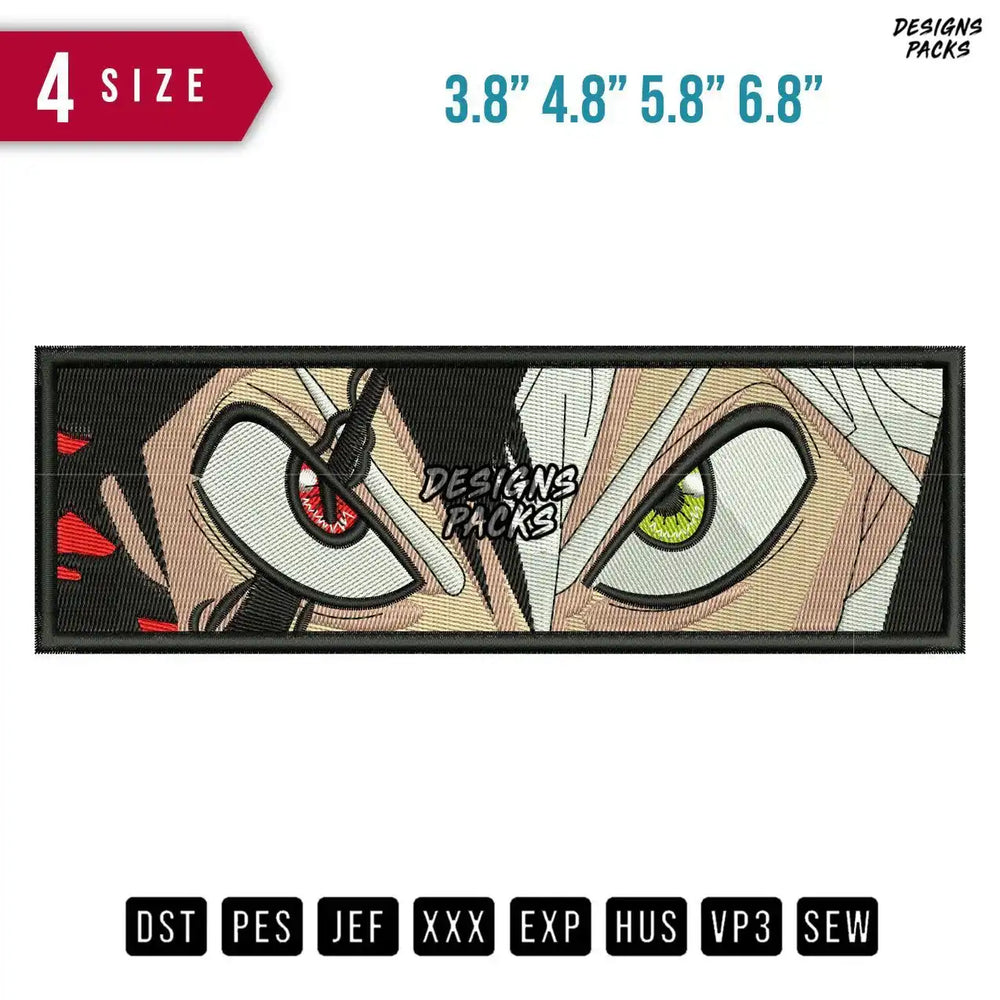 Manga Asta Eyes Embroidery Design
