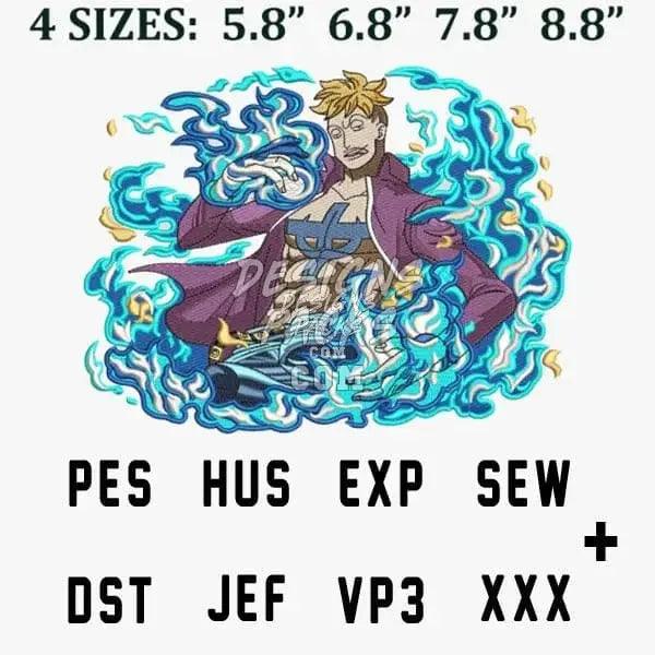 Marco One Piece Anime Embroidery Design designspacks