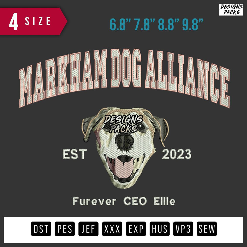 Markham Dog Embroidery Design