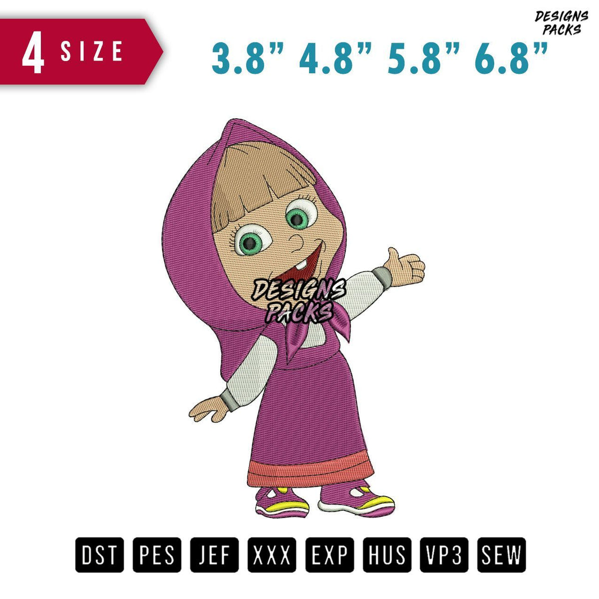 Masha Stand Embroidery Design