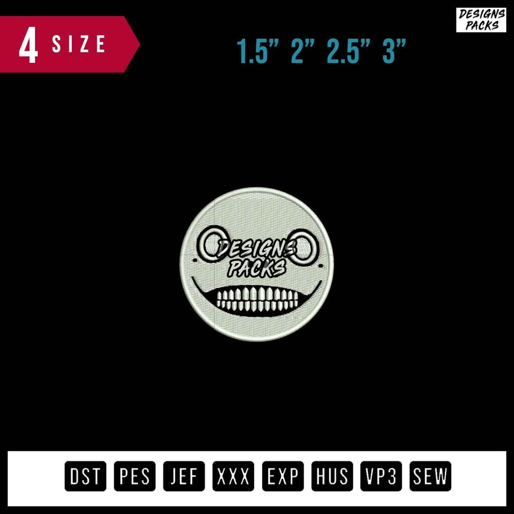 Mask Halloween Embroidery Design