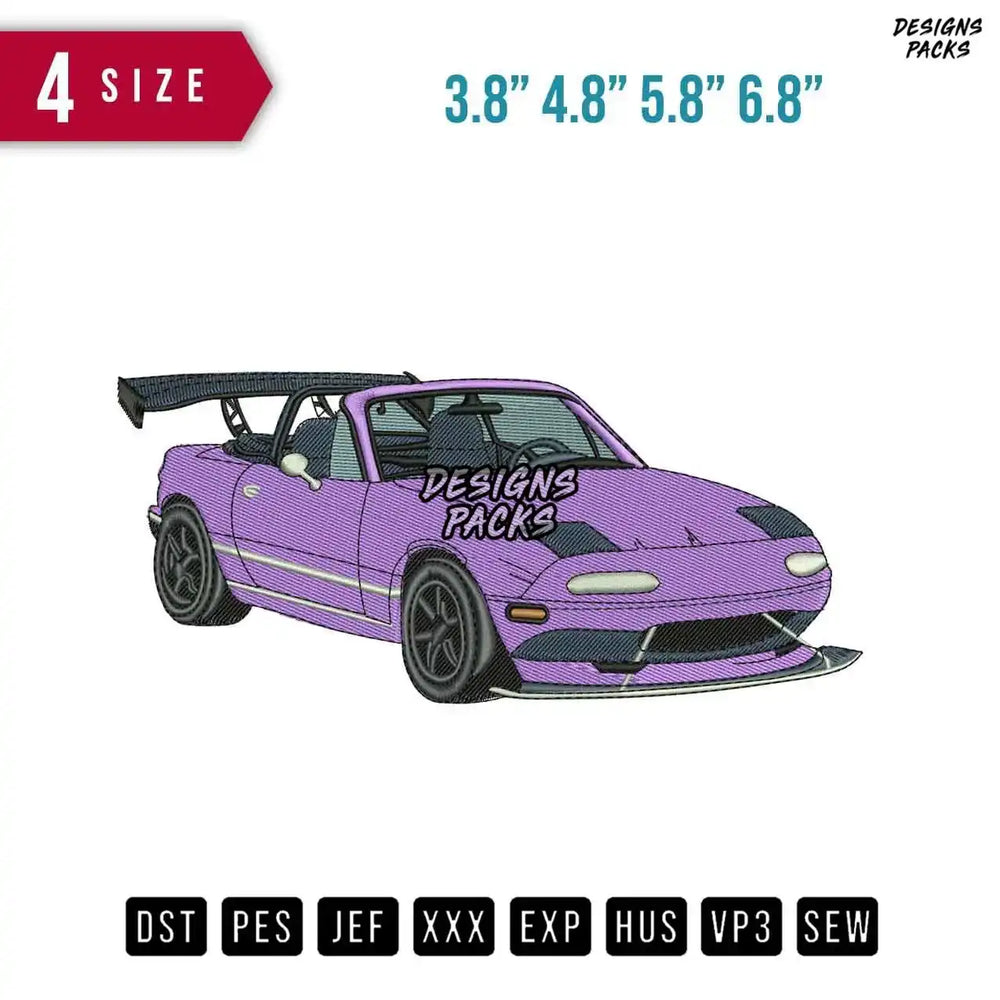 Mazda Mx5 Purple Embroidery Design