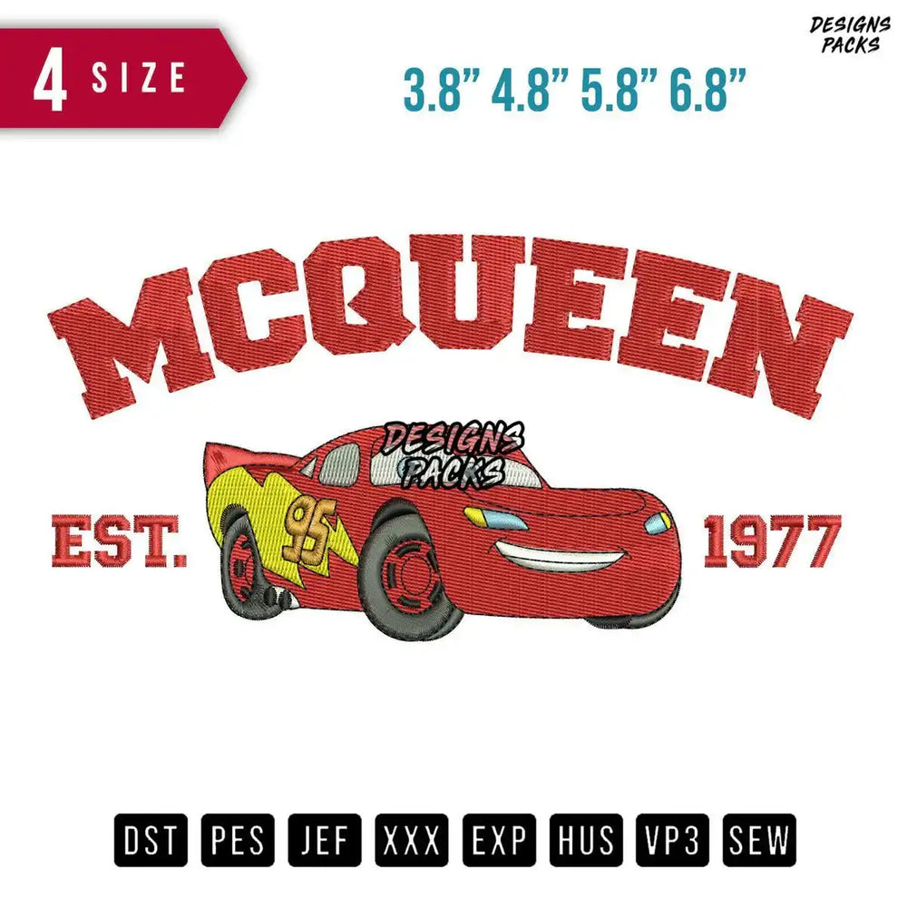 Mc Queen Est 1997 Embroidery Design