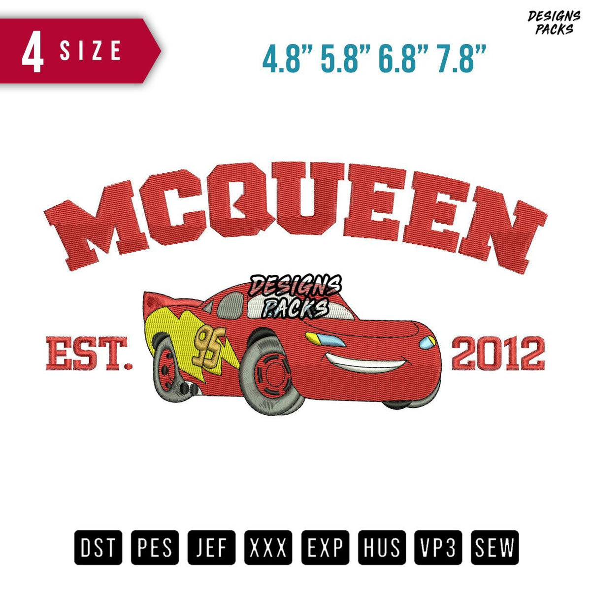 Mc Queen Est Embroidery Design