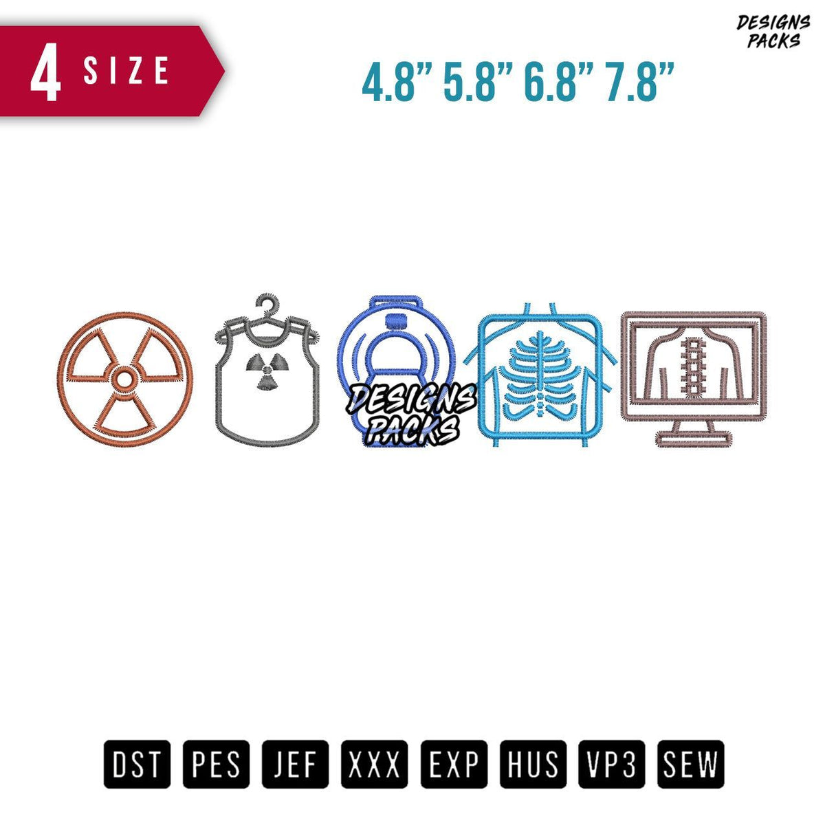 Medical Icon Embroidery Design