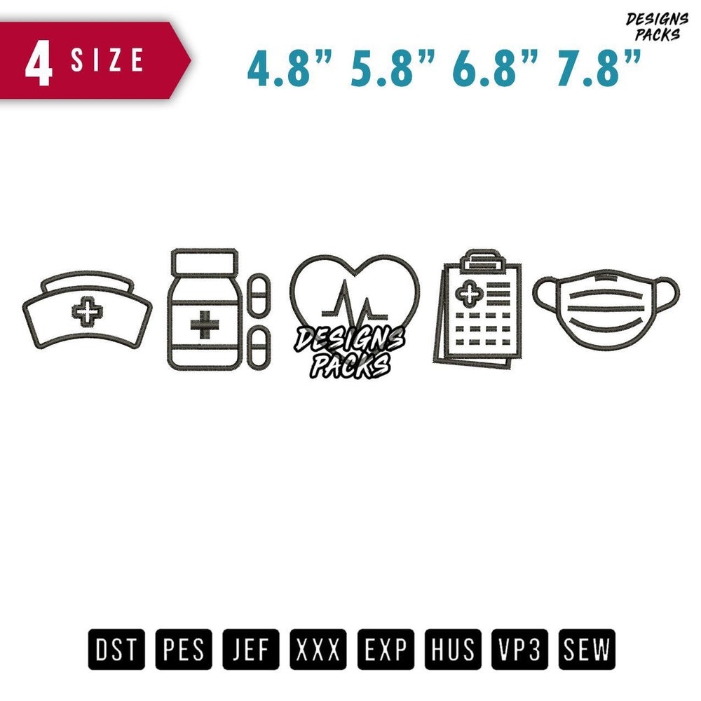 Medicine Equipment Embroidery Design