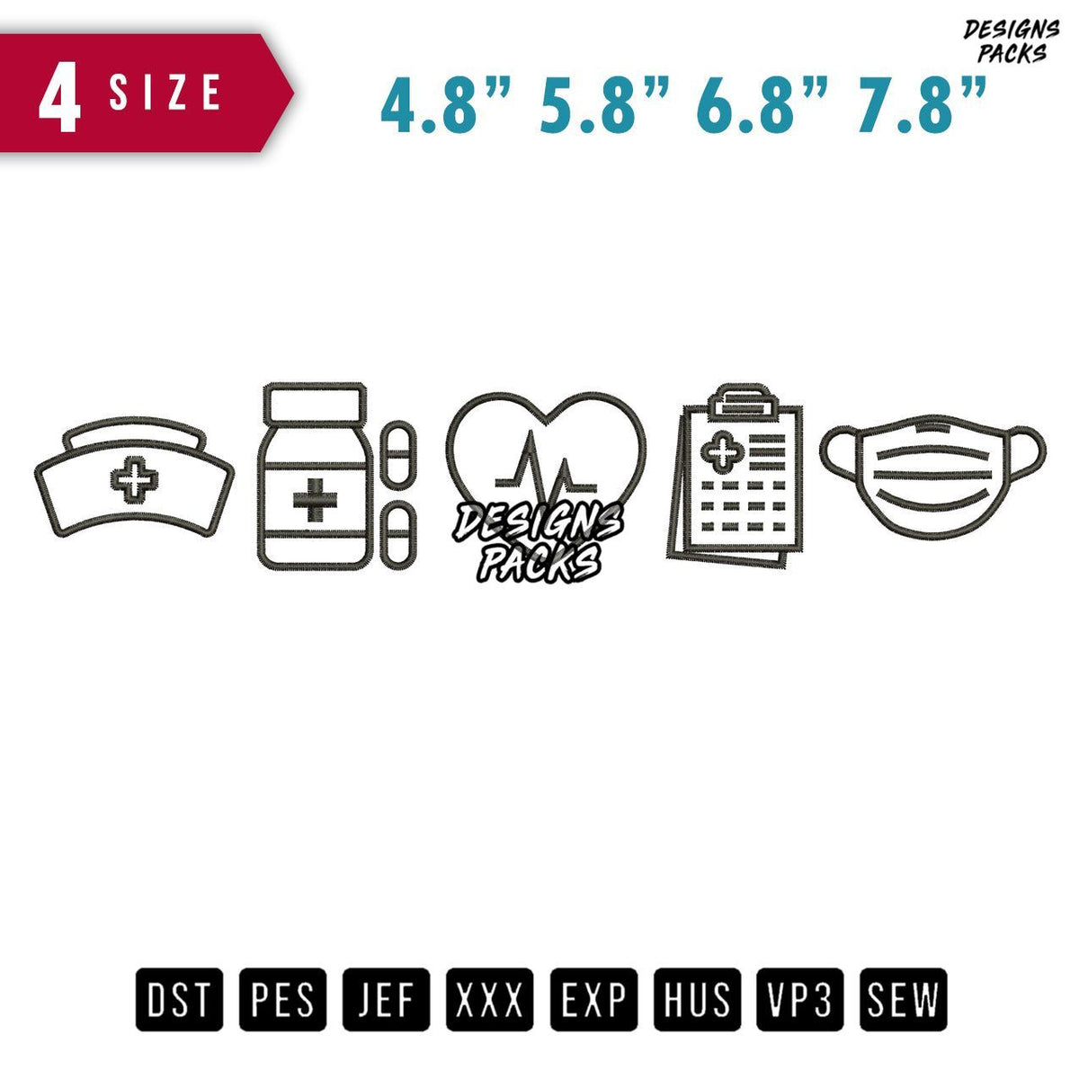 Medicine Equipment Embroidery Design