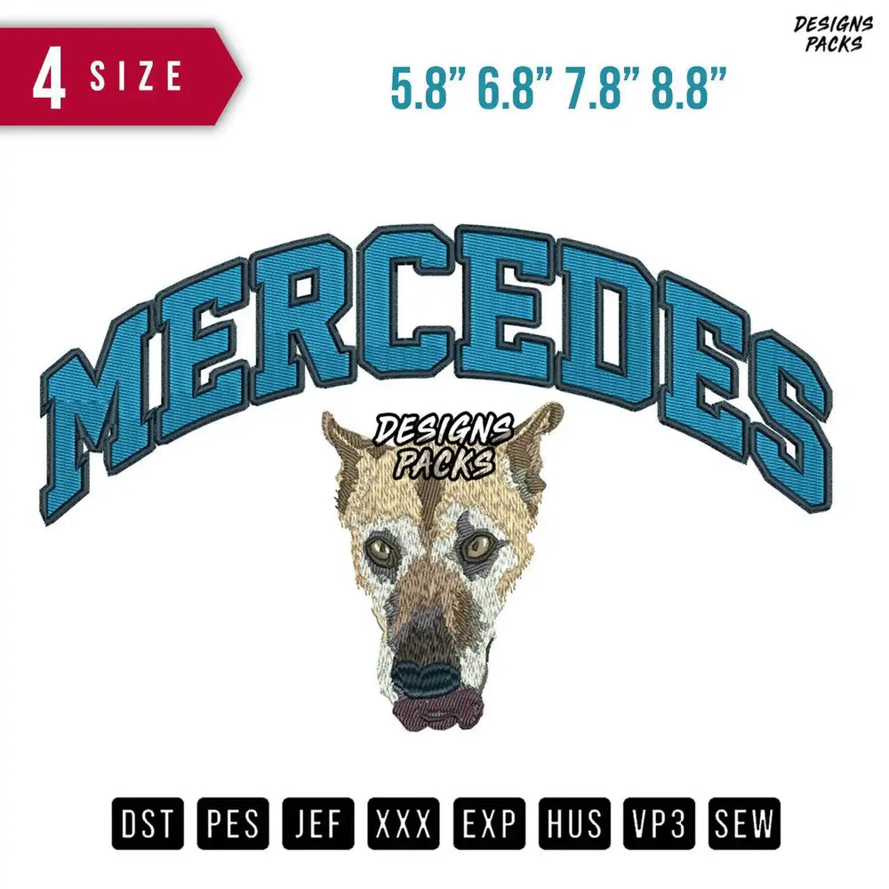 Mercedes Dog Embroidery Design