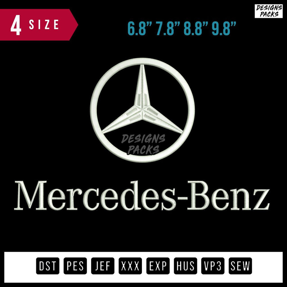 Mercedez Benz Logo Embroidery Design