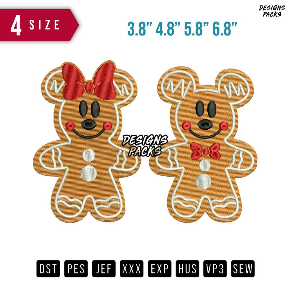 Mickey Gengibre Embroidery Design